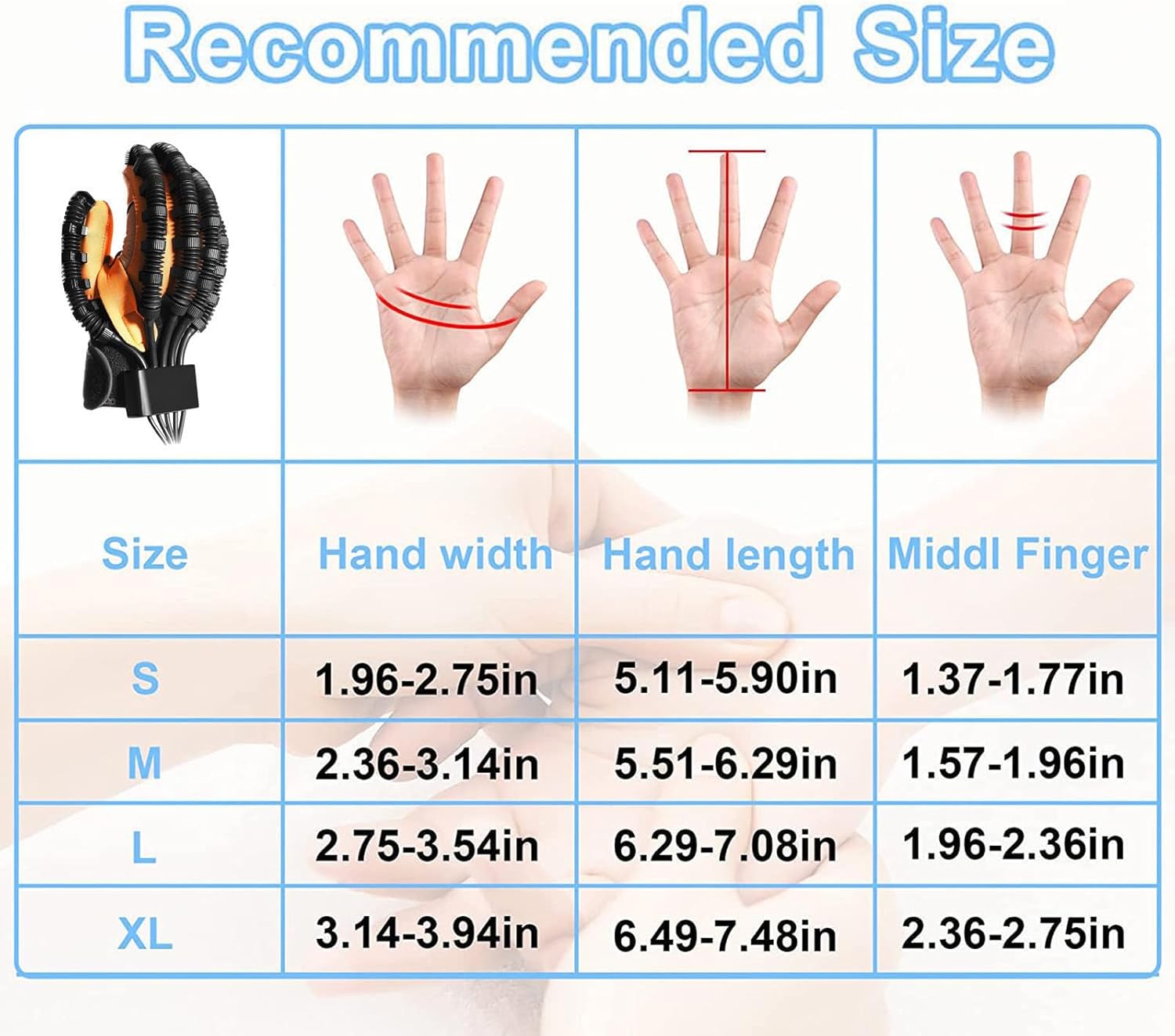 Rehabilitation Robot Gloves, Finger Hand Function Rehabilitation Trainer,for Cerebral Palsy Arthritis Stroke Hemiplegia Patient(Size:M,Color:Left Hand)