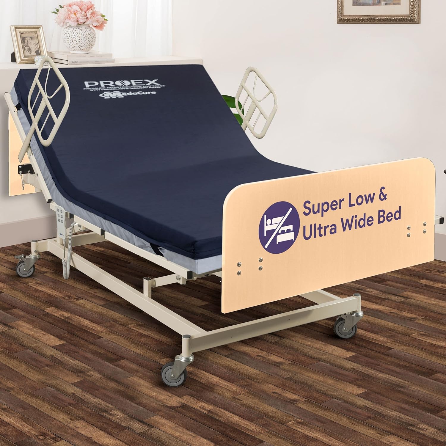 Ultra Wide Adjustable Hospital Bed with 48