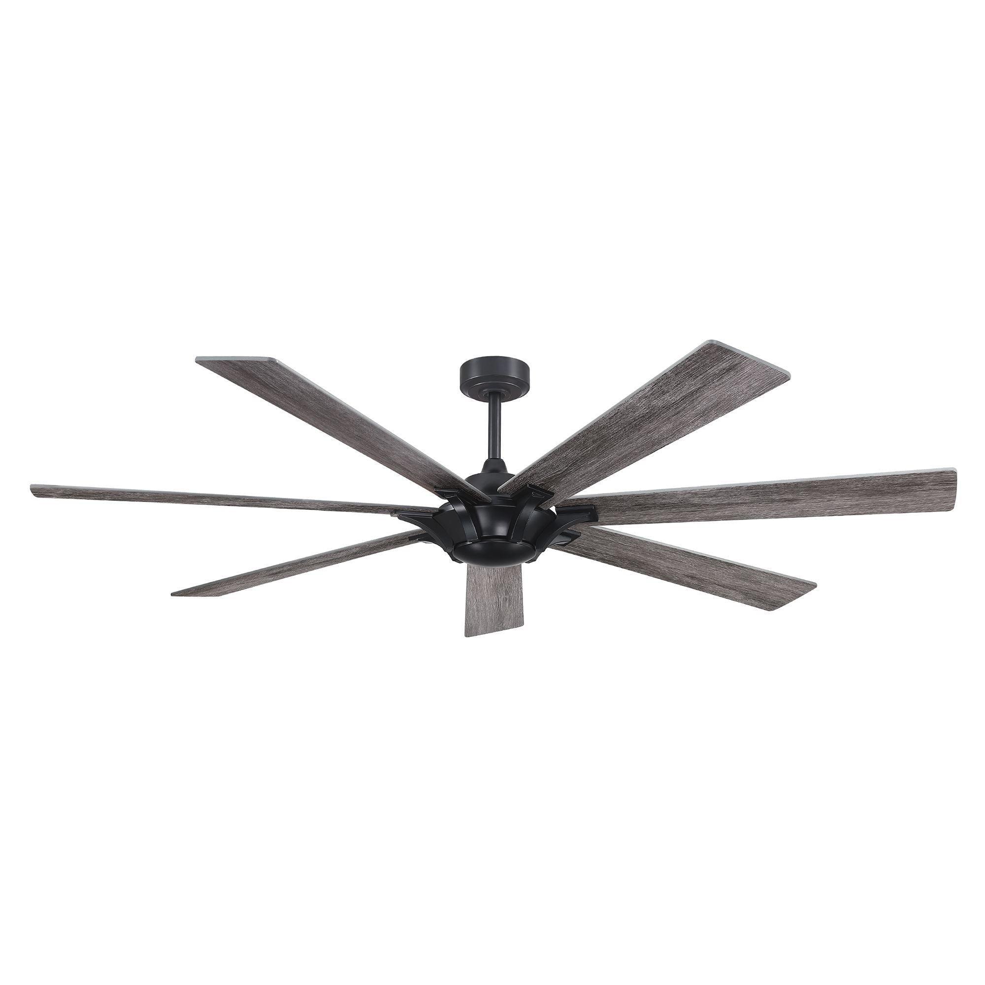 Parrot Uncle 72-Inch Farmhouse DC Motor Brushed Nickel Downrod Mount Reversible Ceiling Fan with Remote Control