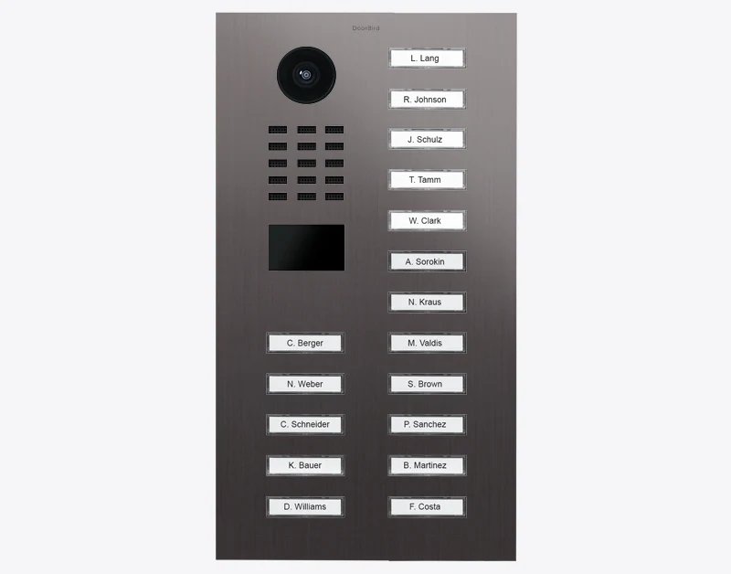 DoorBird D2117V IP Video Door Station, 17 Call Buttons in Titanium