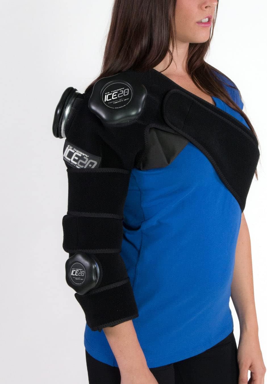 Bownet ICE20 Refillable Arm & Shoulder Ice Pack Compression Wrap for Pain Relief (One Size)