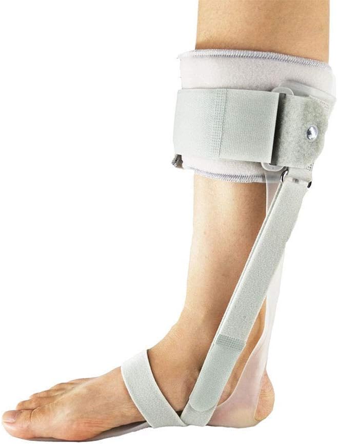 Drop Foot Brace Orthosis Foot Drop Orthosis Adjustable Ankle Corrector with X-Shape Foot Fix Strap Ideal for Flaccid Foot Drop Unisex (Right-S