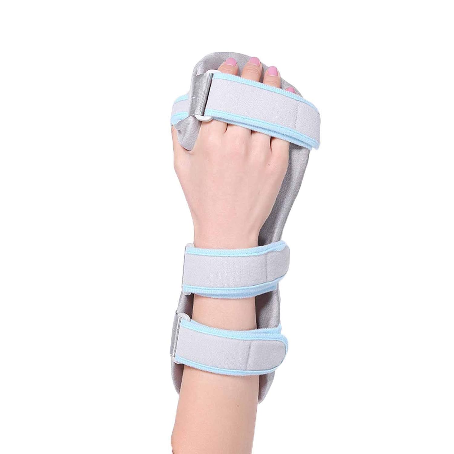 Cushion Finger Orthotics Fingerboard, Finger Brace, Stroke Left Hand Splint Support Left Hand Wrist Training Orthosis Device,Grey-Left,Grey-Right