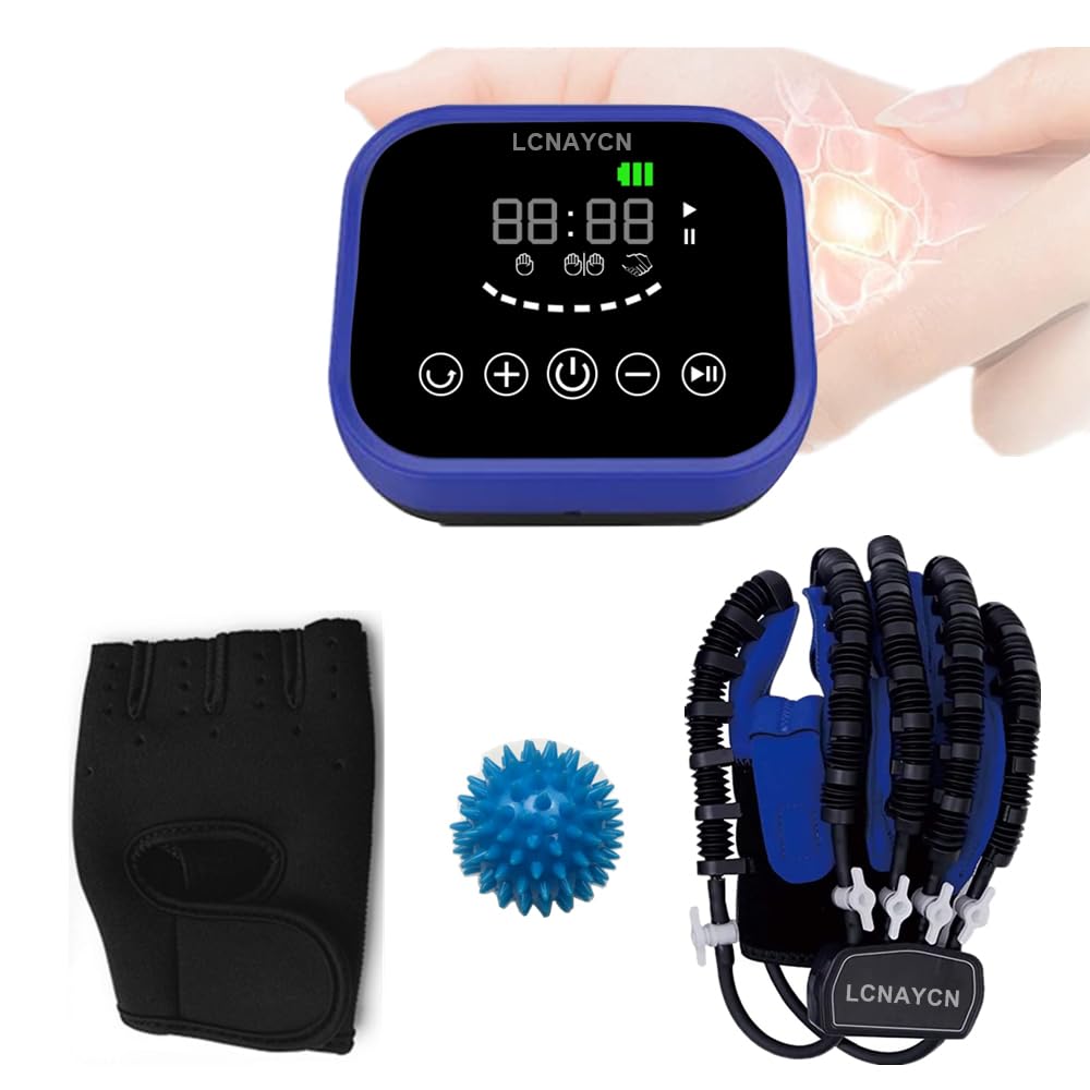 Rehabilitation Robot Gloves,Hand Stroke Hemiplegia Recovery Equipment with USB Chargeable and Strength Adjustment (Small, Right Hand)