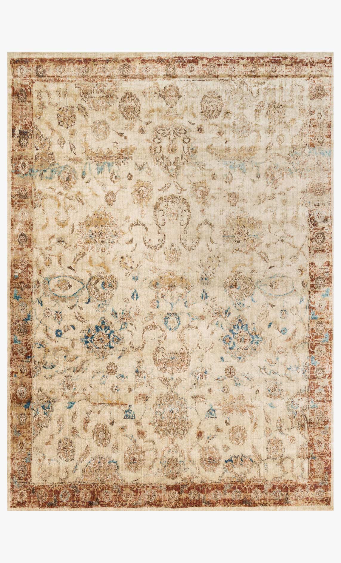 Loloi Anastasia Collection - Transitional Power Loomed Rug in Ant. Ivory & Rust (AF-04)