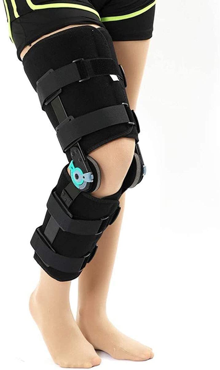 Hinged Knee Brace, Adjustable and Breathable Hinged Knee Brace with Adjustable Dials, Orthosis Stabilizer Hinged Immobilizer for Tendon Strains, Joint Pain, Injury Recovery(