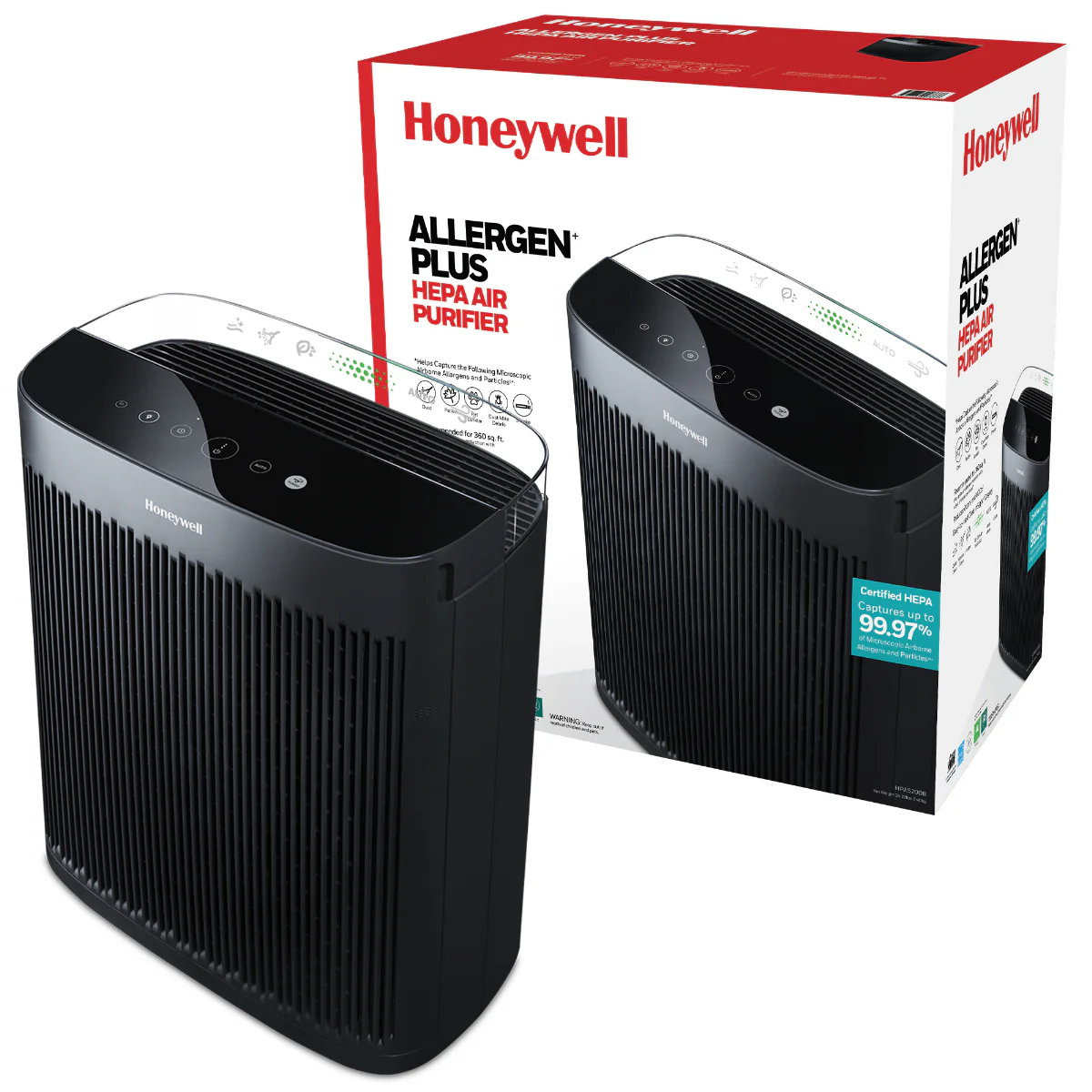 Honeywell HPA5200B Allergen+ True HEPA Air Purifier for Smoke, Pollen, and Dust