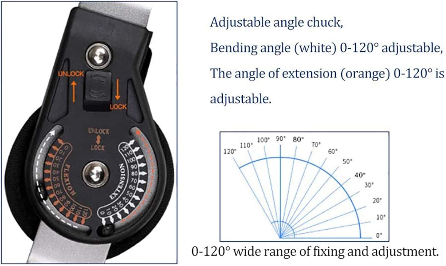Hinged Elbow Brace, Adults Arm Elbow Splint Immobilizer Brace, Adjustable Elbow Fixator Orthosis for Post Op Elbow Fracture Rehabilitation,Left,Right-One Size