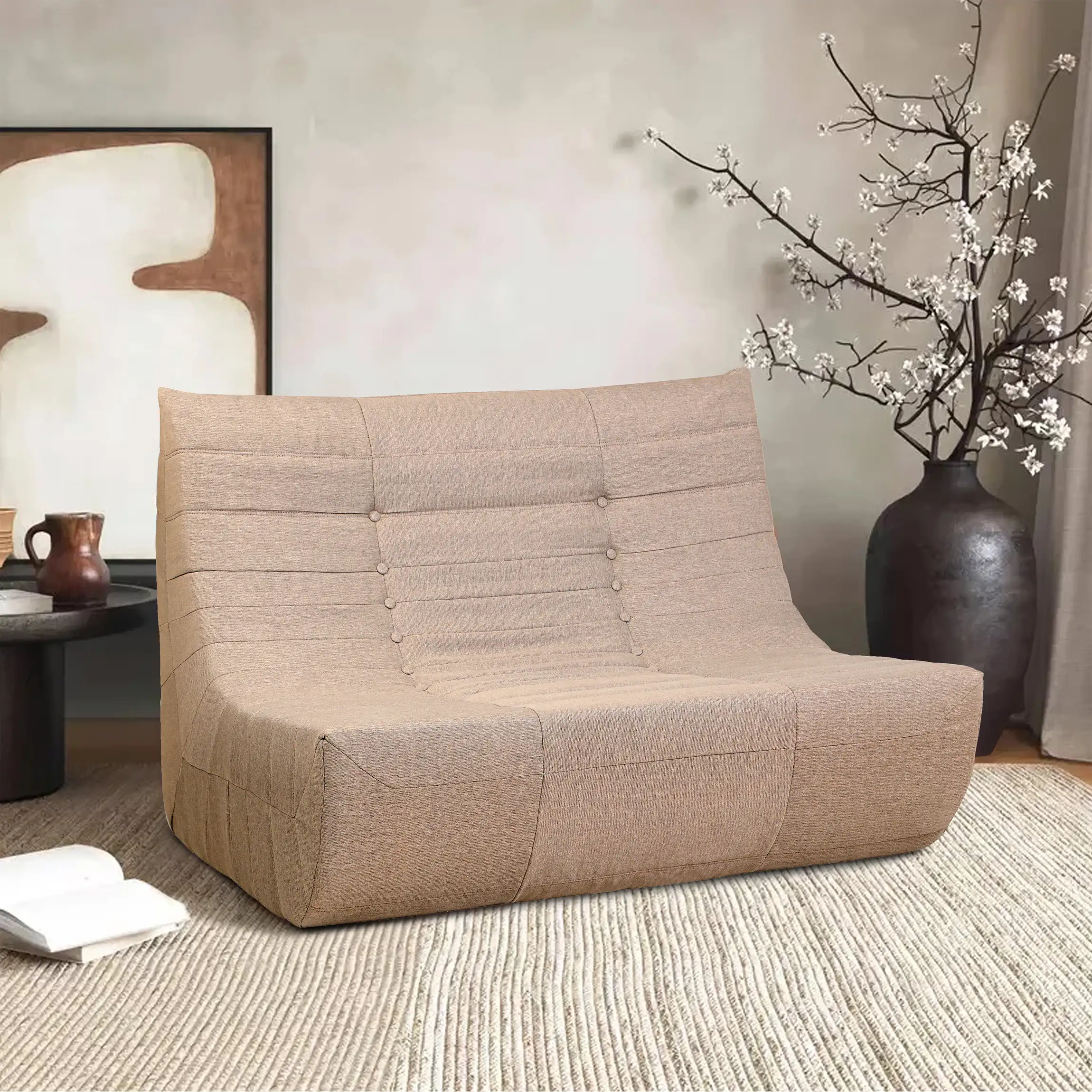 Deko Living Brown Compressed Foam Sofa (CIF50119SOF)