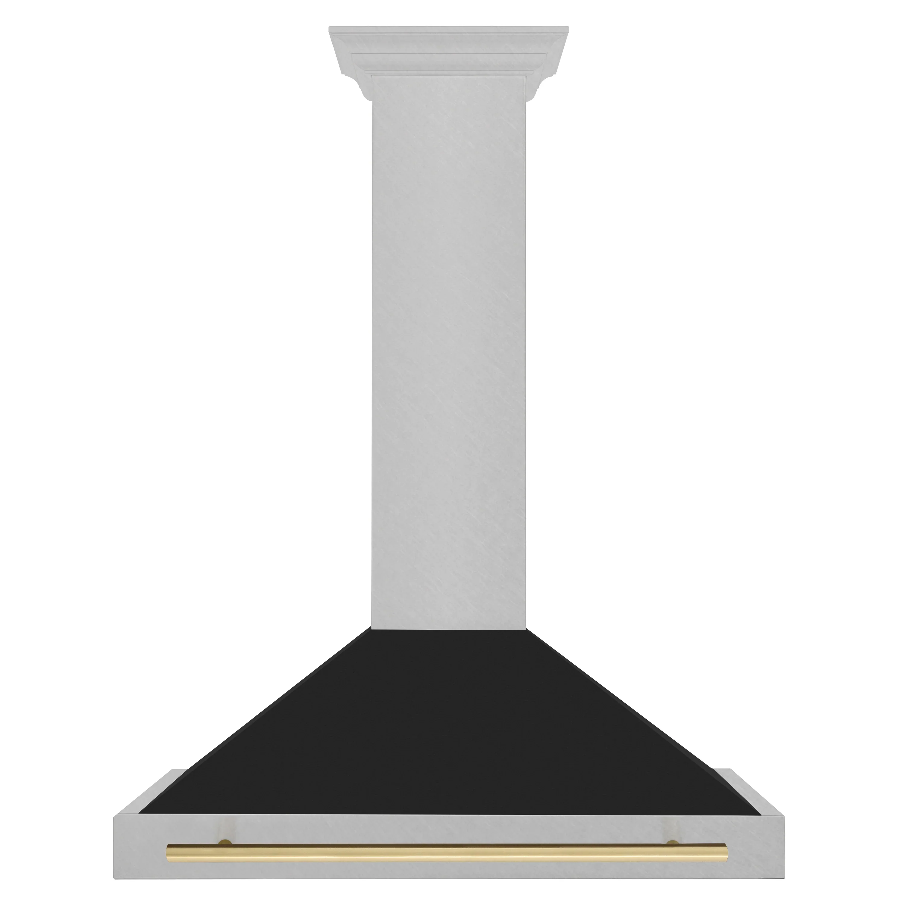 ZLINE Autograph Edition 36-Inch Fingerprint Resistant Satin Stainless Steel Range Hood with Black Matte Shell and Champagne Bronze Handle (KB4SNZ-BLM36-CB)