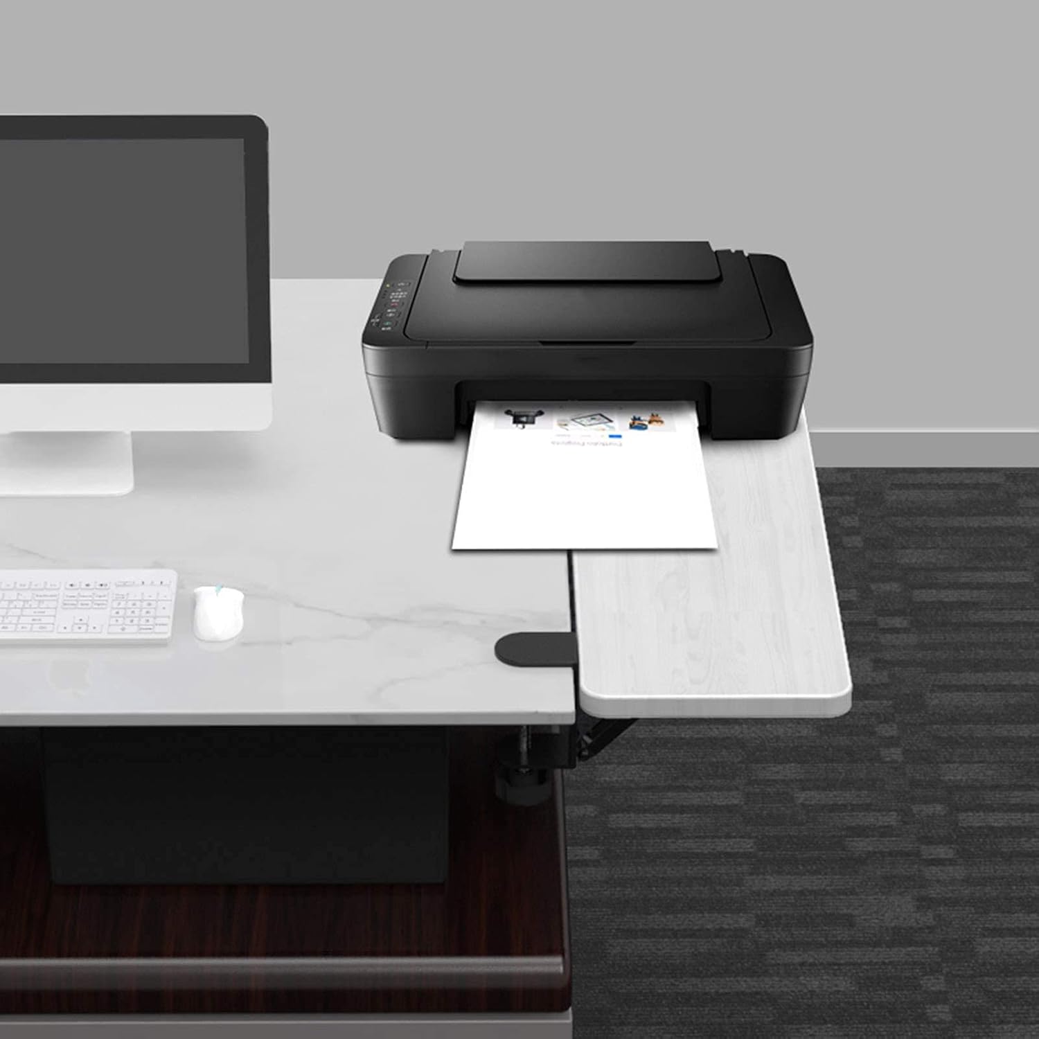 Elbow Rest for Desk Clip-On Keyboard Tray Desk Extender Tray Punch-Free Expansion Board Table Mount Foldable Armrest Shelf Stand Slide Computer Elbow Arm Support,Beige-64x24cm/25.2inx9.4in