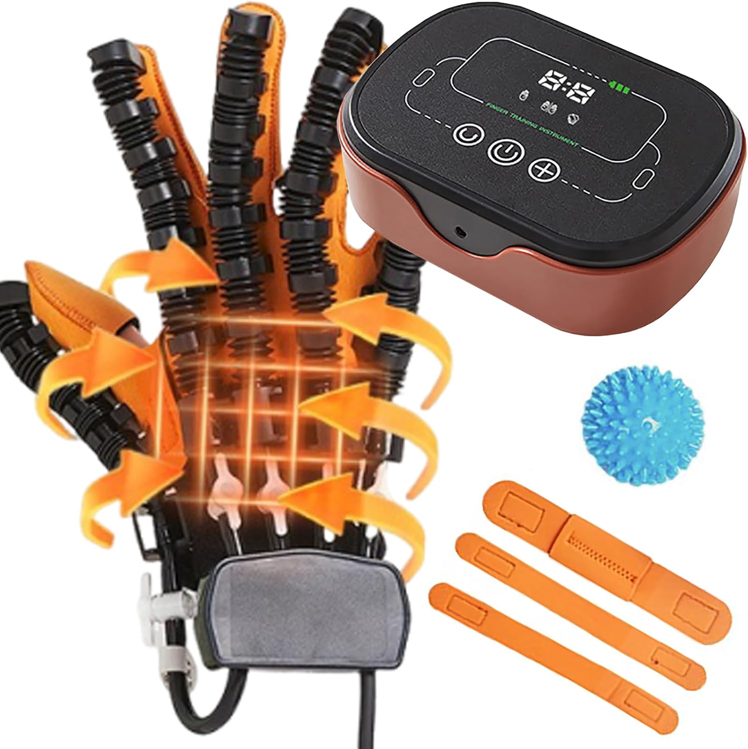 Upgraded Heated Rehabilitation Robot Gloves, 3 Workout Modes, Rechargeable Hand Function Therapy Robot Hand Glove for Stroke Patients