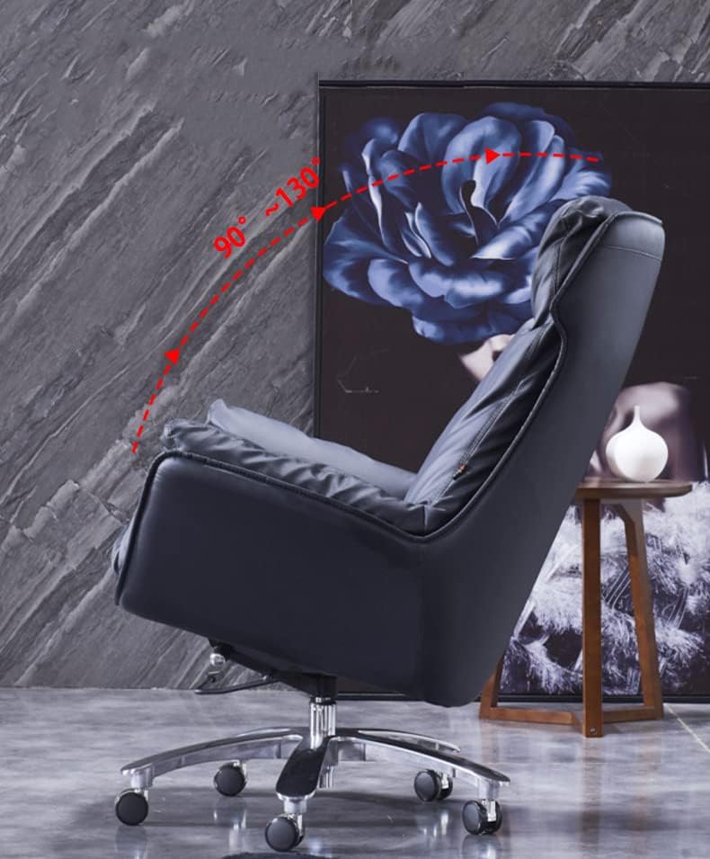 High Back Executive Chair Ergonomic,Managerial Computer Desk Chair Flip Up Armrest Big Tall with Adjustable Lumbar Support High Back Executive Task Swivel Leather Chair C,Brown