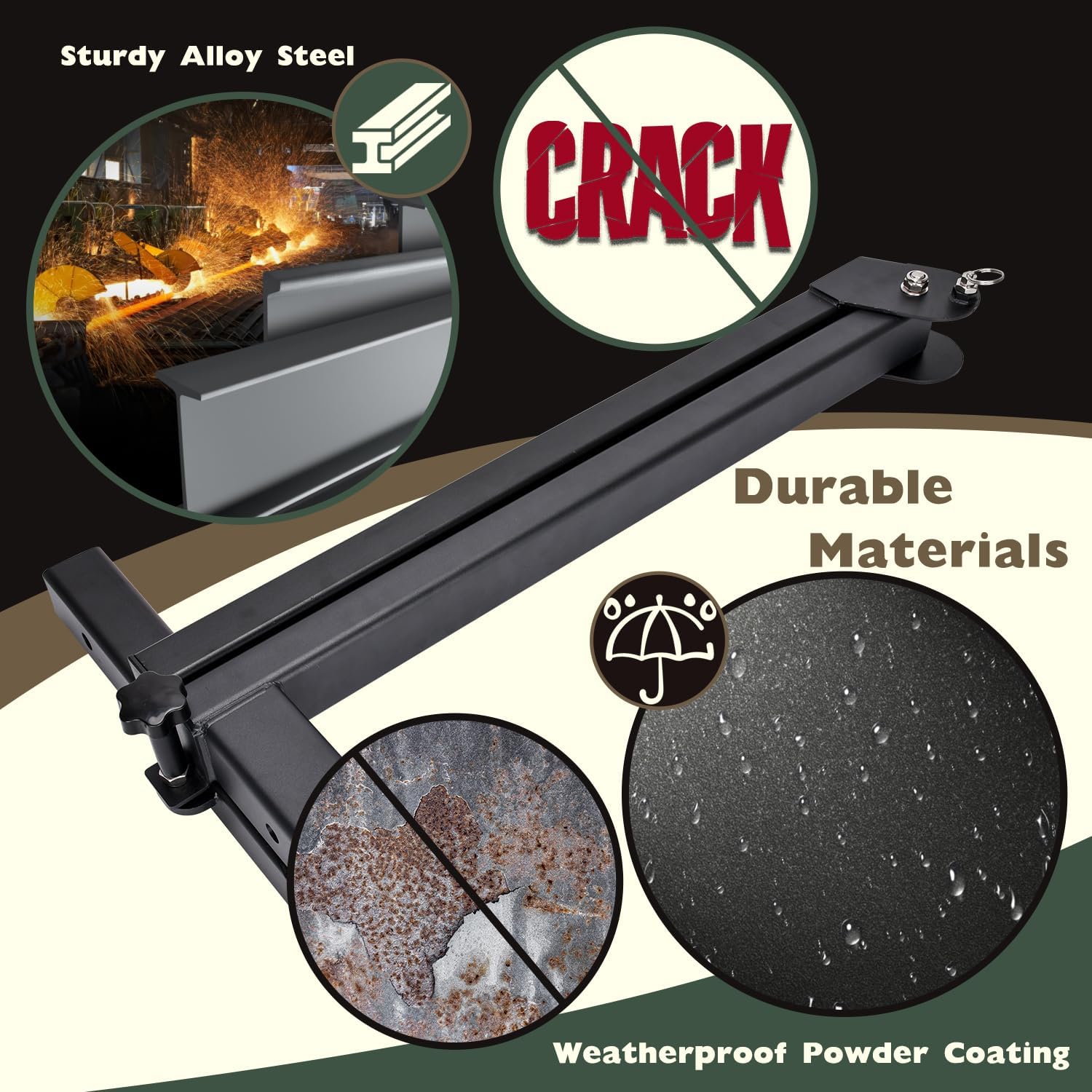 TOPOWN Swing Away Hitch Mount Bike Rack Extension 2” Receiver, Heavy Duty Bicycle Rack Swing Away Hitch Mount Adapter Compatible with Most 2 Inch Hitch Racks, Adjustable 120 Degree, Hold Up to 260 lbs