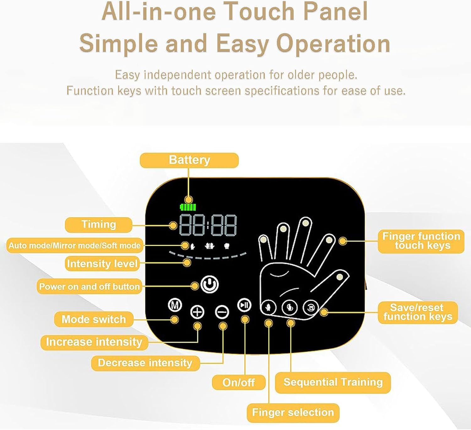 Rehabilitation Robot Gloves, Finger Hand Function Rehabilitation Trainer,for Cerebral Palsy Arthritis Stroke Hemiplegia Patient(Size:M,Color:Left Hand)
