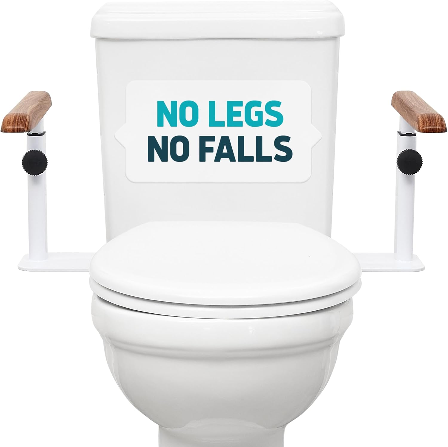 Lunderg Toilet Safety Rails for Seniors - Easy Installation & Super Sturdy Grab Bars Arms - Non-Bulky & Elegant Handicap Toilet Safety Frame - Seat Handles for Elderly, Disabled or Mobility Issues