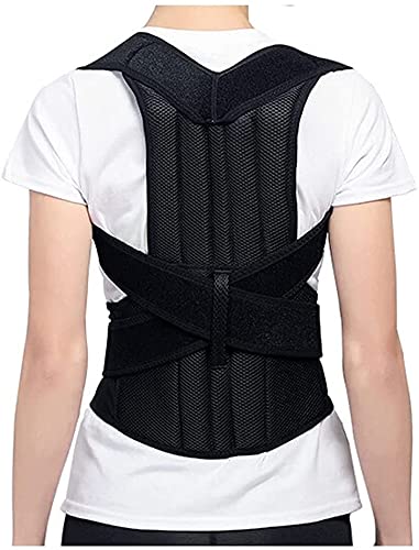 Back Straightener Posture Corrector Back Brace Support Belt for Shoulder Back Waist Pain Relief with Double Strong Splints for Men Women (Size : Large) (XX)