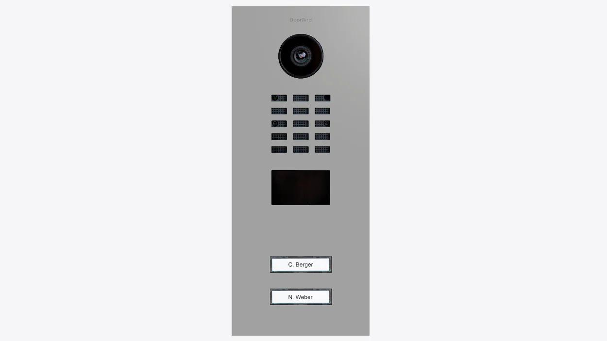 DoorBird D2102V IP Video Door Station, 2 Call Button in White Aluminium, RAL 9006
