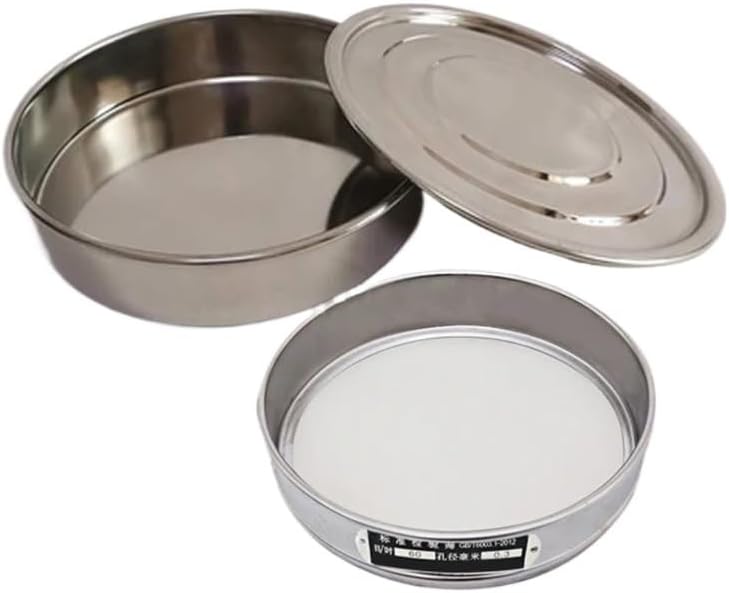 laboratory sieve, 20cm Galvanized Test Sieve with Lid and Bottom, Multiple Mesh Sizes(80 mesh(0.2mm))