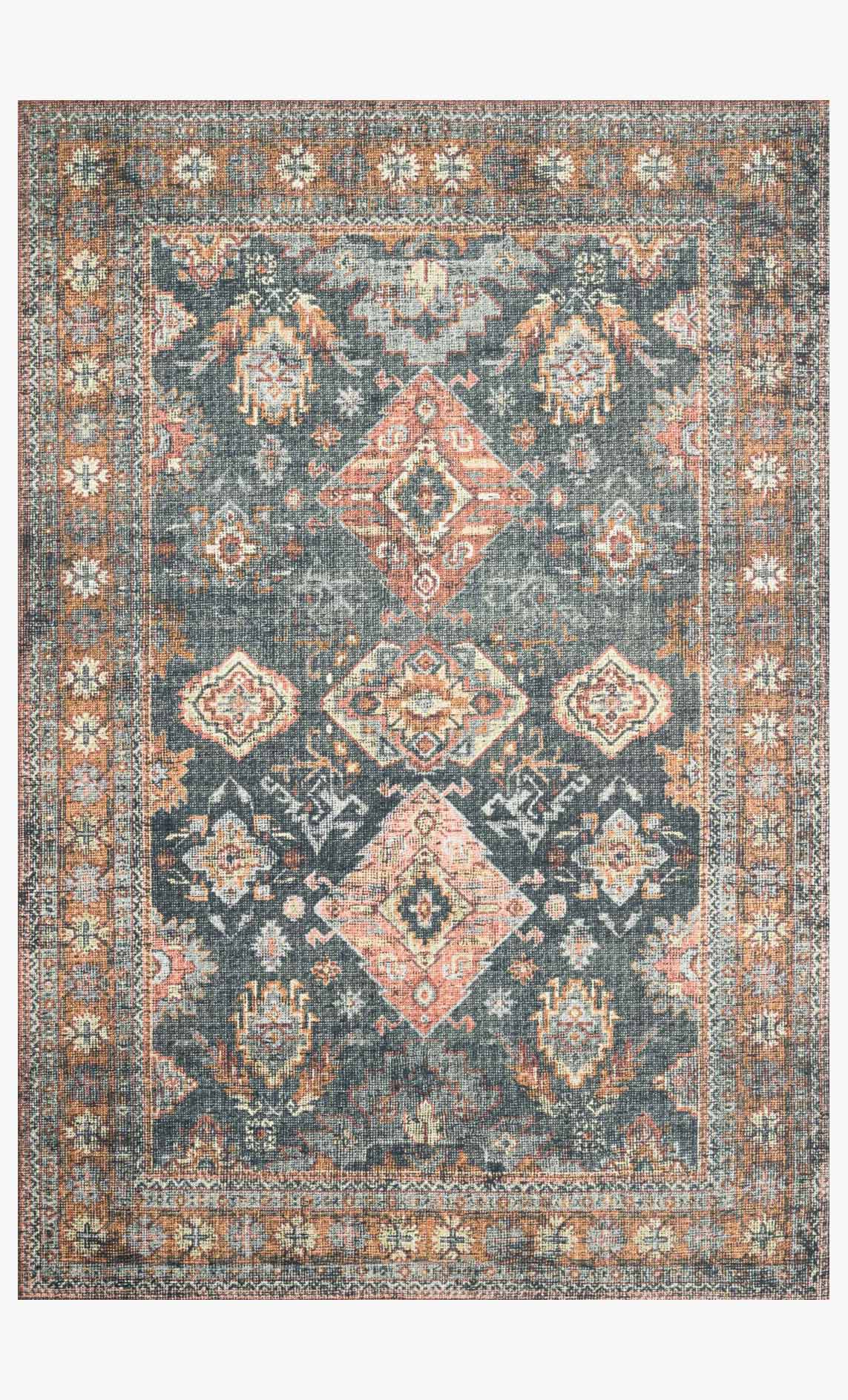 Loloi II Skye Collection - Traditional Power Loomed Rug in Sea & Rust (SKY-10)