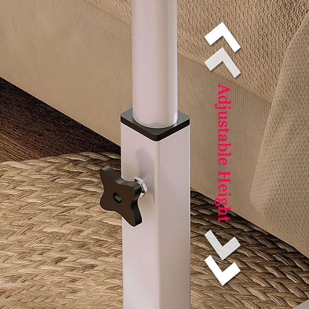 Bedtable, Overbed Table with Wheels Adjustable Height, Mobile Standing Desk, Hospital Bed Table, Portable Bedside Table and Rolling Bed Table Tray for Offices, Home, Medical and School