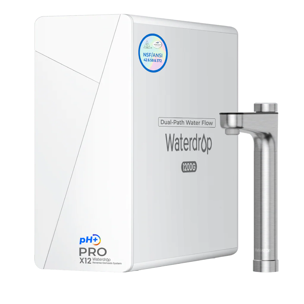 Waterdrop 1200 GPD Reverse Osmosis Water Filter, Alkaline Mineral pH+, NSF/ANSI 58&372 Certified, Tankless Reverse Osmosis System, 11-Stage, Smart Faucet, BPA Free (WD-X12-PRO)