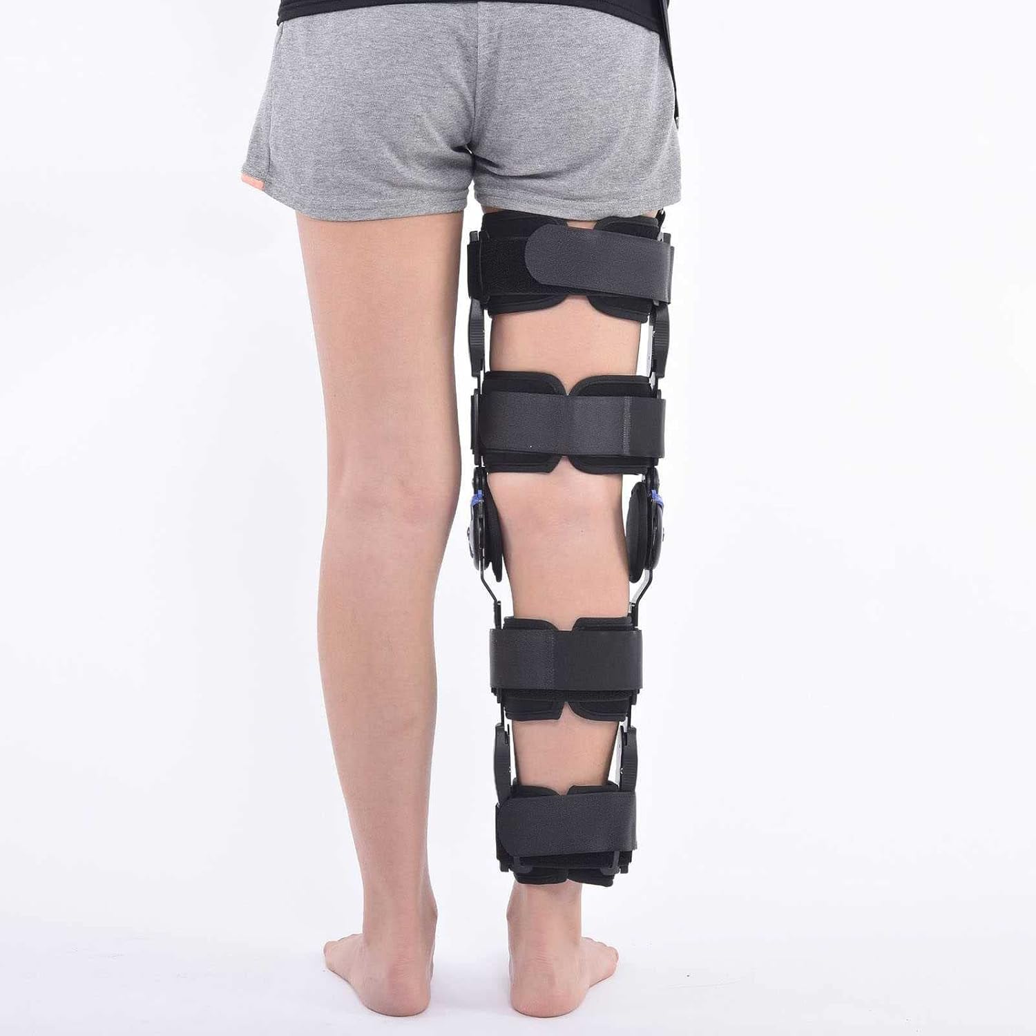 Hinged Knee Brace,Adjustable Knee Immobilizer Brace,Post Op Orthopedic Patella Knee Brace Acl MCL Pcl Injury Knee Immobilizer Brace Support Orthosis (B-One Size