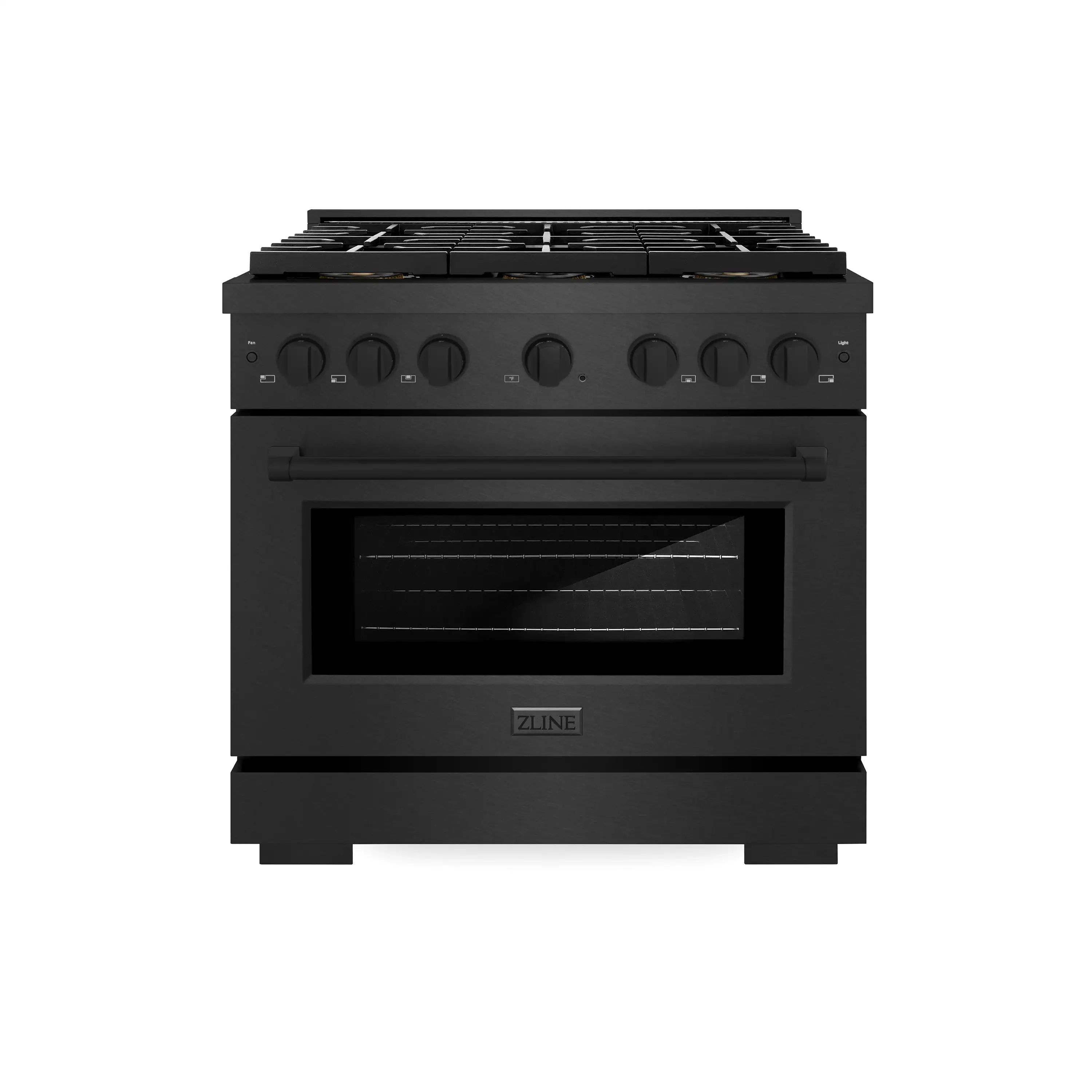 ZLINE 36-Inch 5.2 Cu. Ft. Paramount Gas Range with 6 Burner DuoPro Cooktop in Black Satin Stainless Steel (PSGRBS-36)
