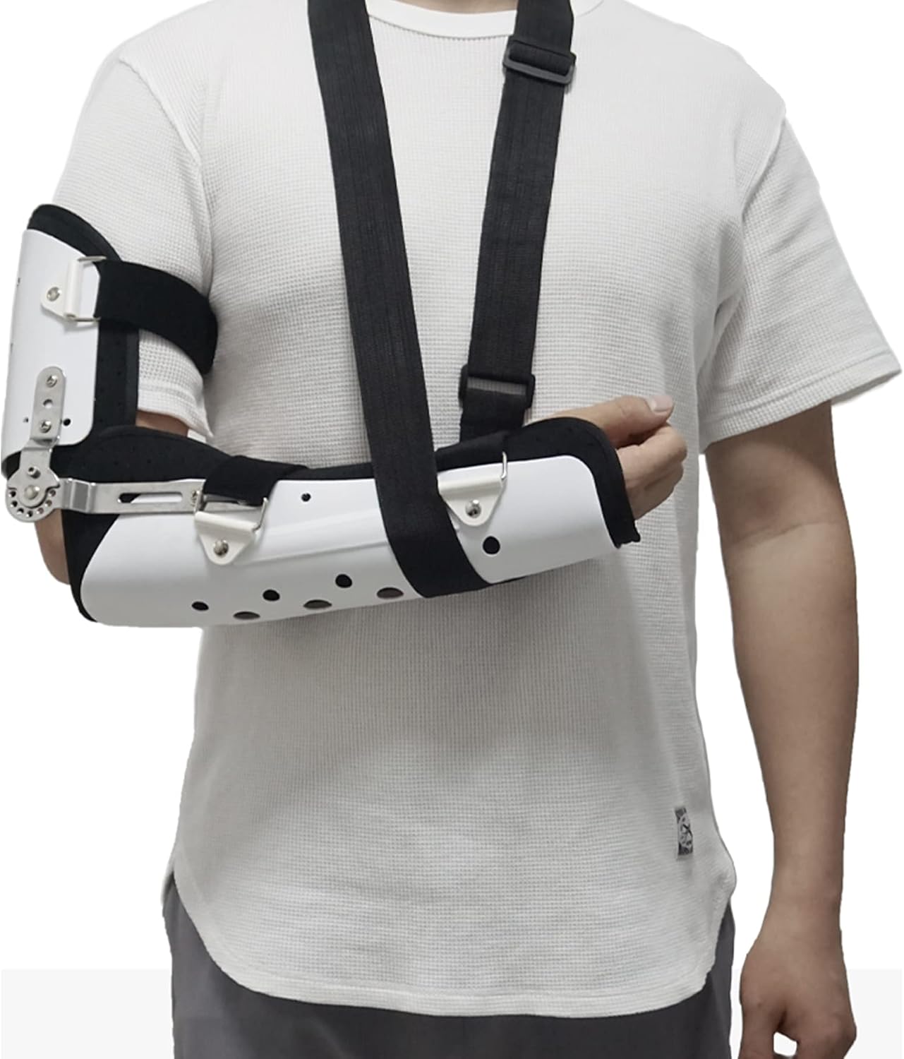 Hinged ROM Elbow Brace for Dislocated Arm Surgery Injury Recovery Pain Relief for Post Elbow Brace Stabilizer Splint Arm Injury Recovery Adjustable Support Fits All Unisex,Right