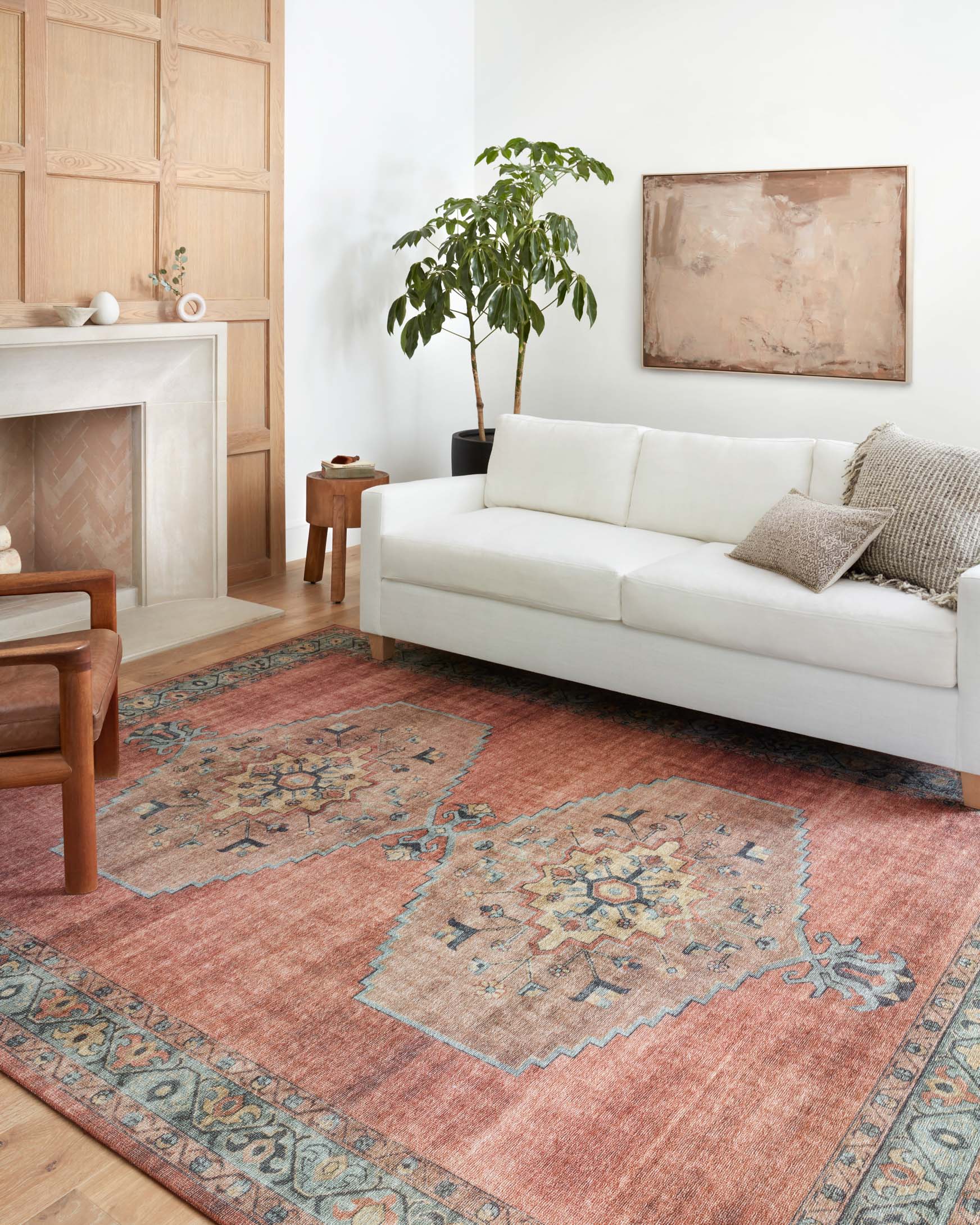 Loloi II Heidi Collection - Traditional Power Loomed Rug in Spice & Aqua (HEI-05)