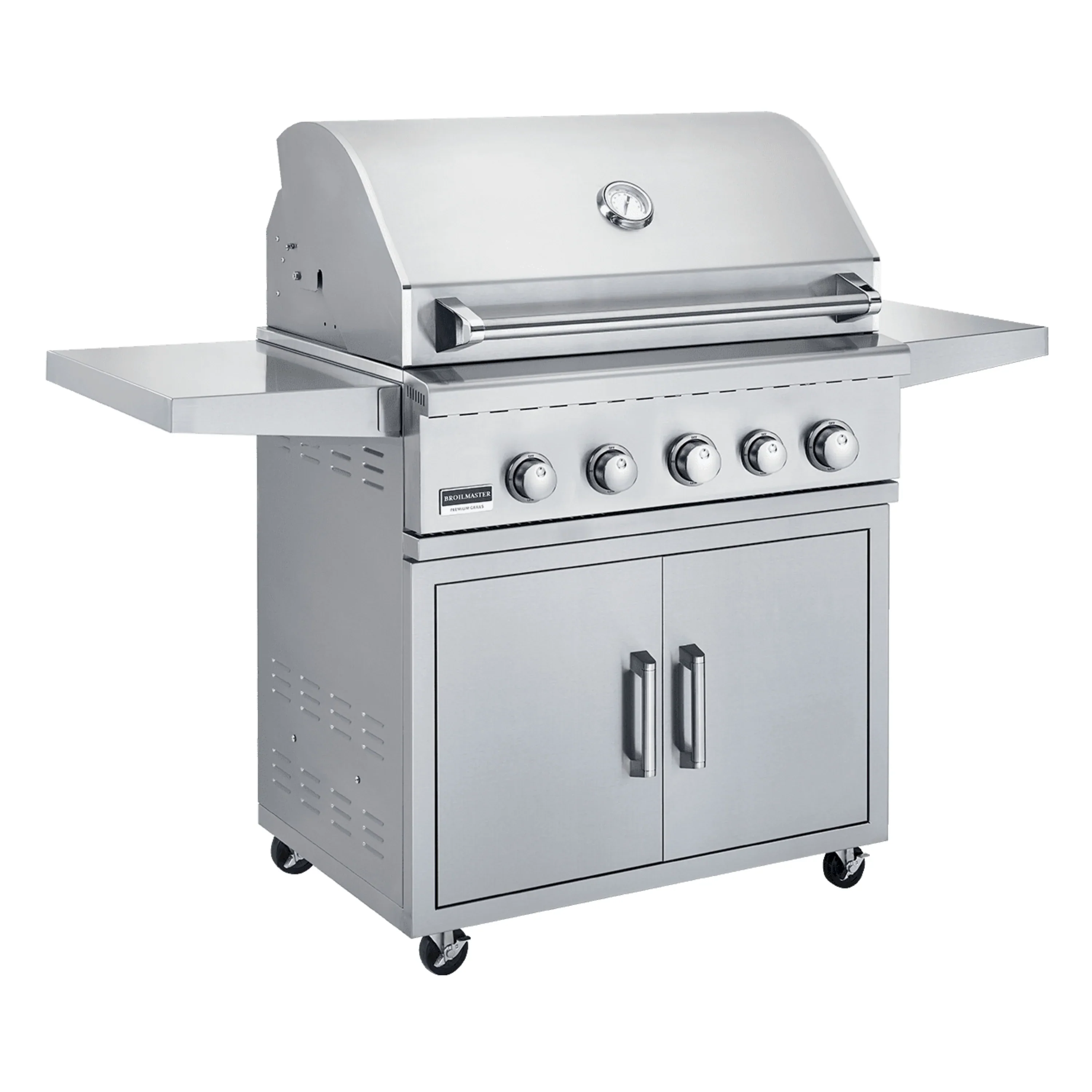 Broilmaster B-Series Basic Edition 25-Inch 3-Burner Premium Natural Gas Grill and Grill Cart in Stainless Steel