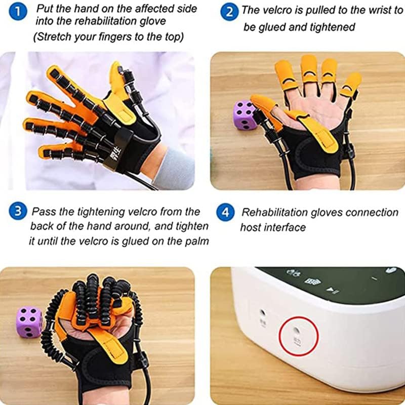 Hand Rehabilitation Robot Gloves, Physiotherapy Rehabilitation Robotics Rehab Device for Stroke People Finger Wrist Training with Mirror Mode, Single Finger Training,lefthand-12yearsold