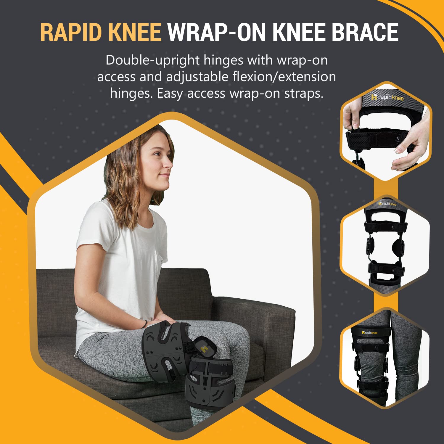 Rapid Knee 200 (Rigid Wrap-on Knee Brace) -XL