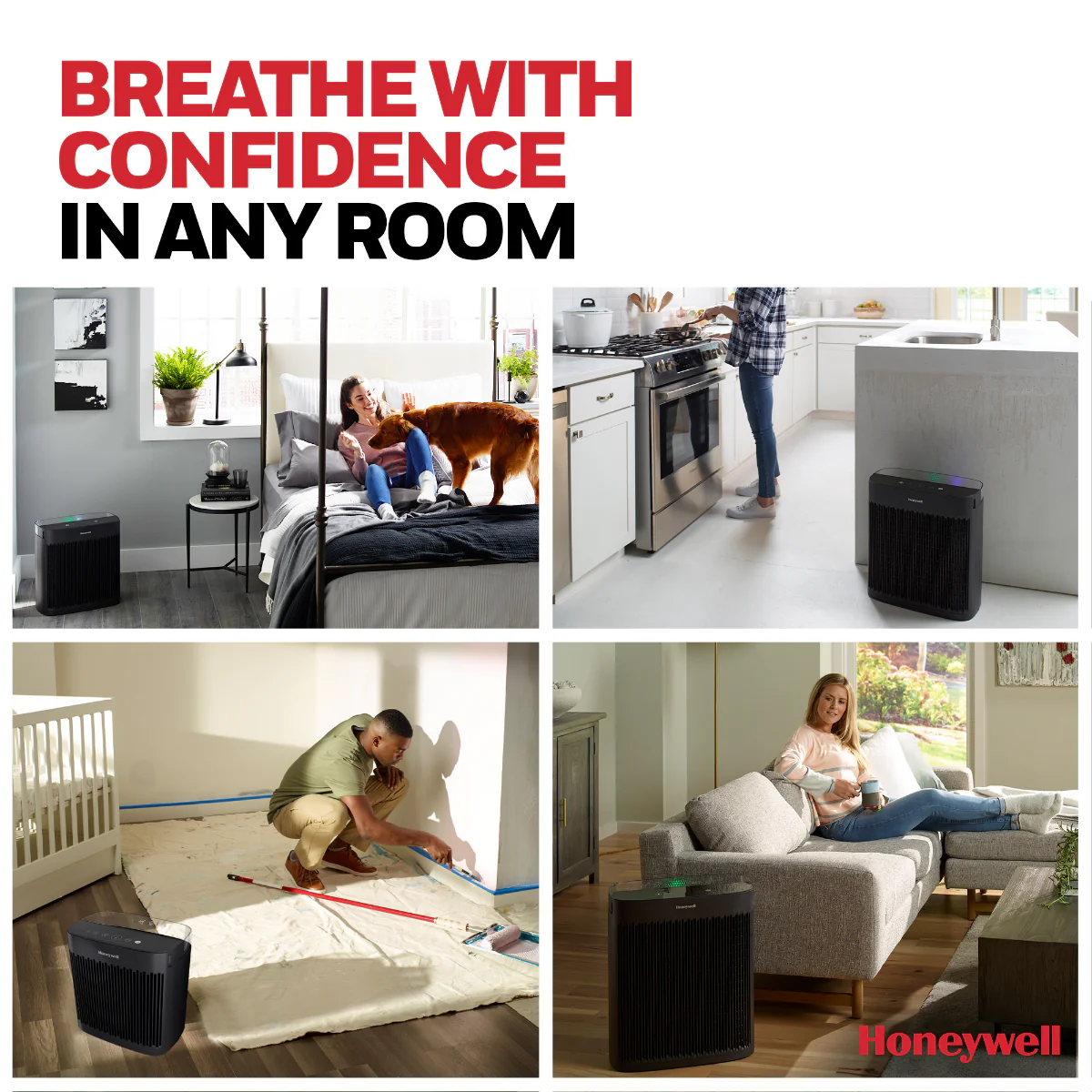 Honeywell HPA5300B Allergen+ True HEPA Air Purifier for Smoke, Pollen, and Dust