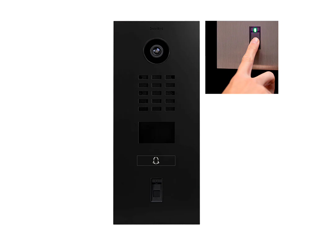 DoorBird D2101FV Fingerprint 50 IP Video Door Station, 1 Call Button in Graphite Black