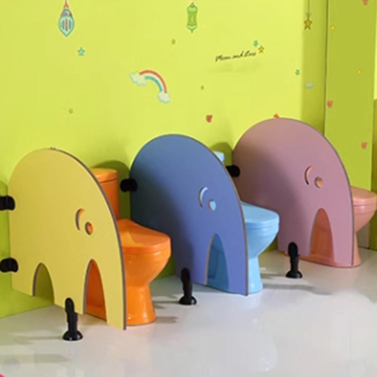 Children's Urinal Screen Toilet Partition, Urinal Privacy Screen, Toilet Partition Waterproof Board, for Schools/kindergartens/Shopping Malls/Public Places (Color : Pink, Size : 2p