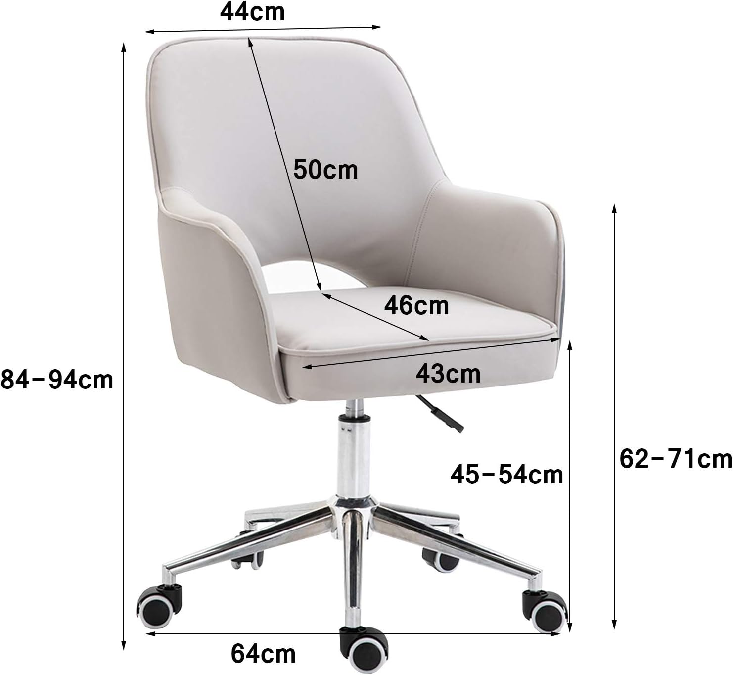 Swivel Desk Chair Swivel Desk Chair Office Mid Back Swivel Ergonomic Desk Chair Lumbar Support PU Leather Computer Task Chair with Armrest for Home Office Chair (Blue