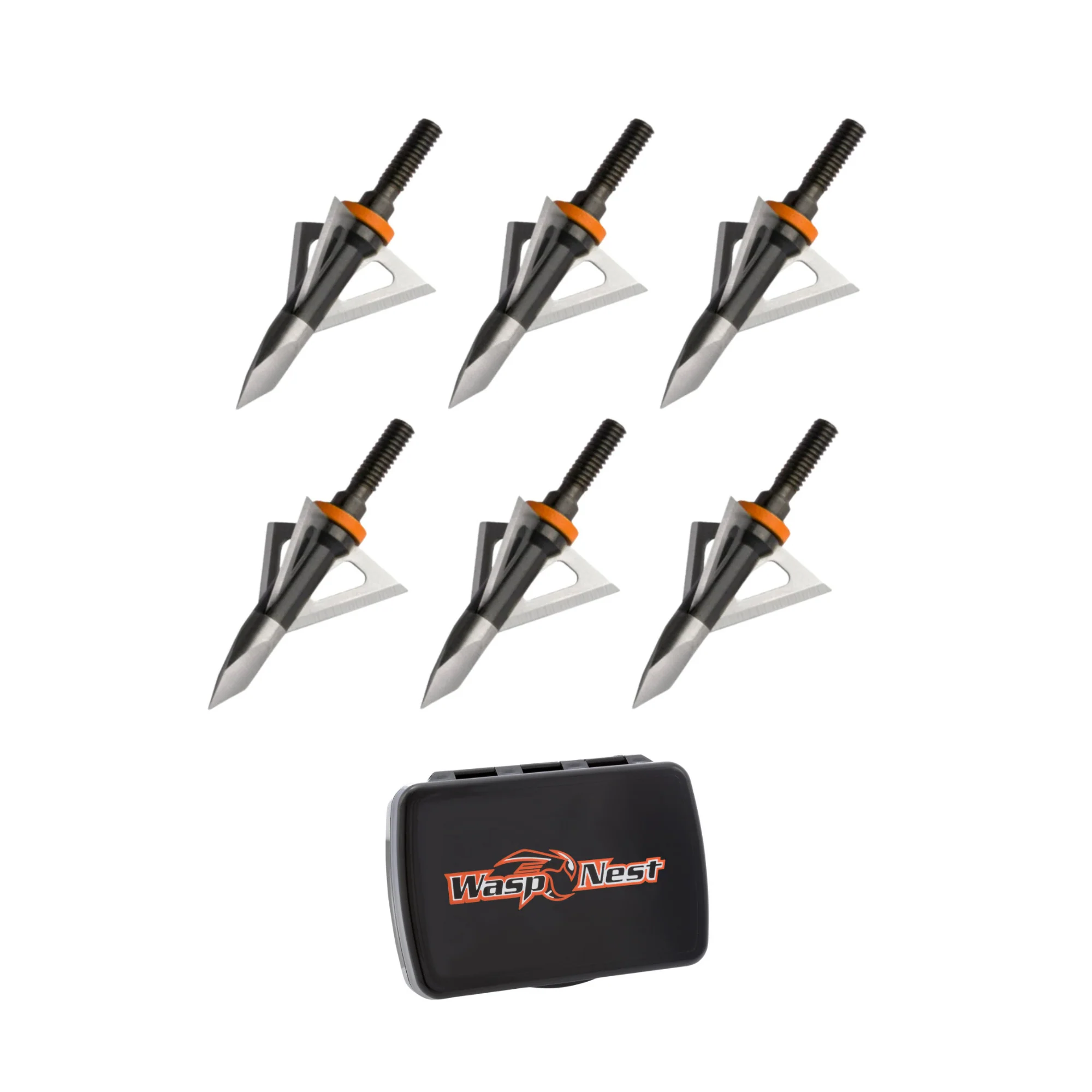 Wasp Drone 100-Grain Fixed-Blade Broadhead Arrow (6-Pack) with Case Bundle
