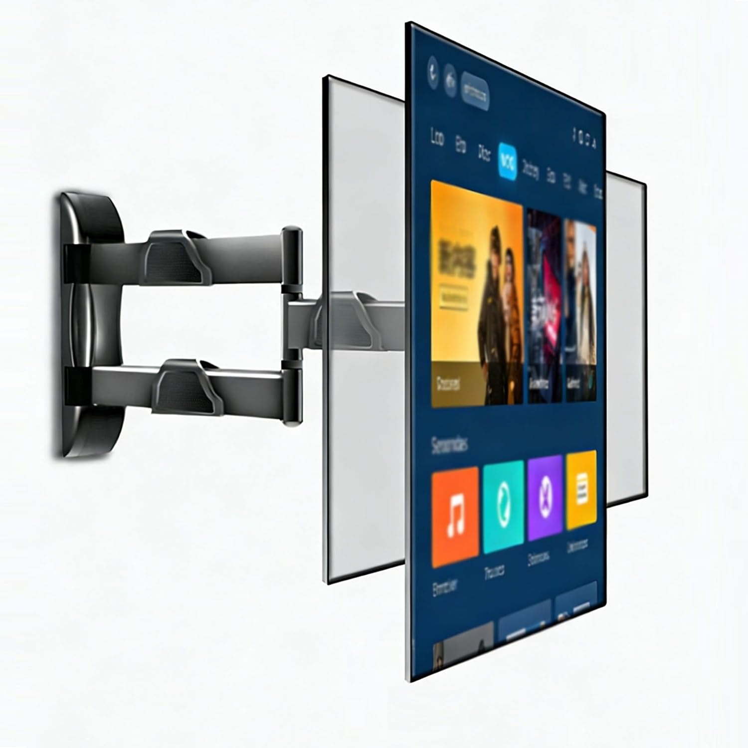 Support Vertical Screen TV Wall Mount Swivel Tilt Arm Fits Most 32-50 inch Full Motion 90 Degree Rotate Bracket, Max VESA 400x400mm Up to 44lbs HP DY3255XZ
