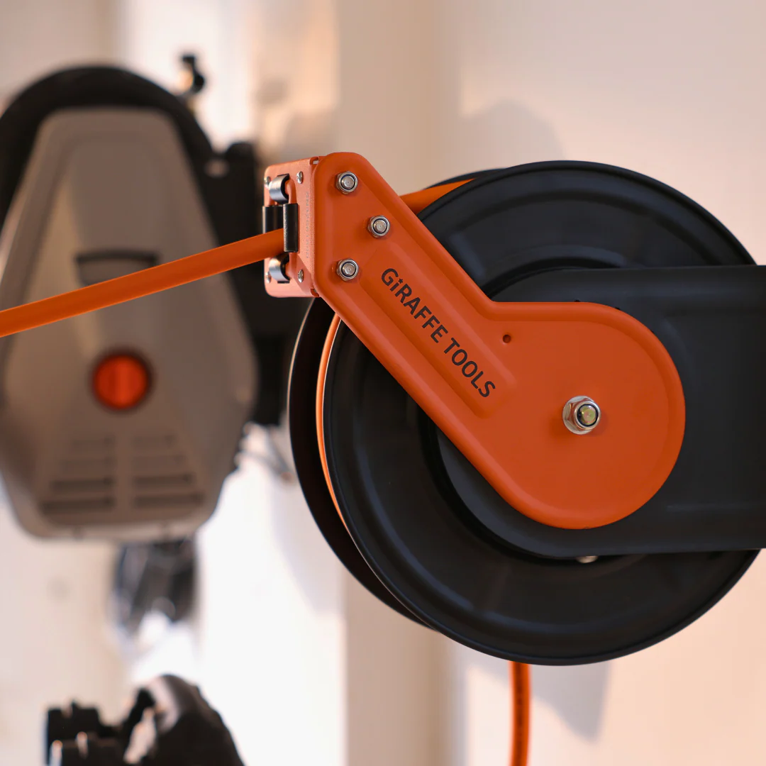 Giraffe Tools 3/8-Inch, 25 Ft. - 50 Ft. Retractable Air Hose Reel with Alloy Steel Reel