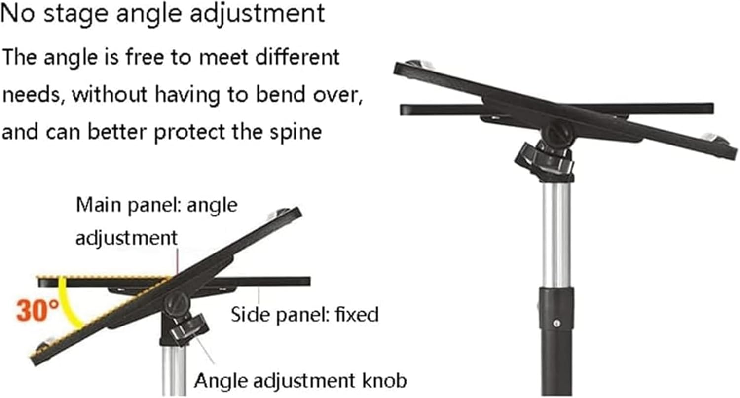 Over-Bed Tables Medical Overbed Table Sturdy and Ergonomic Adjustable Height Mobile Standing Desk for Hospital and Home Use Portable
