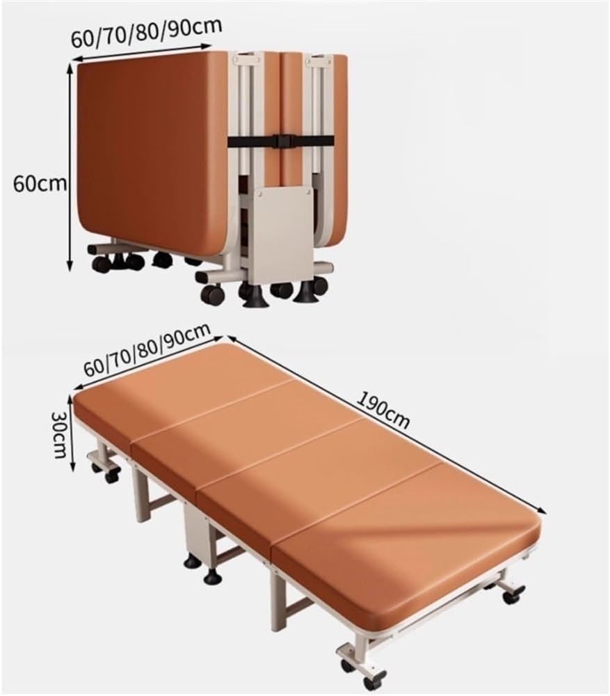 Foldable Office Bed and Lounge Chair, Single Medium White - Ideal for Home and Hospital