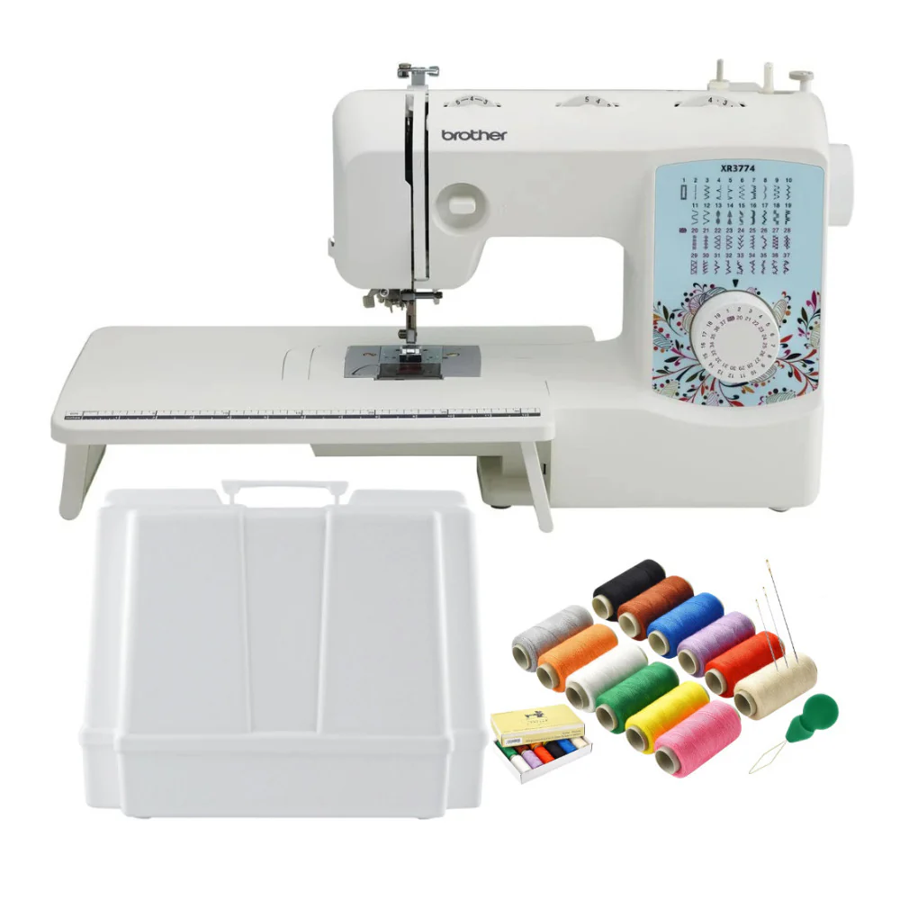 Brother XR3774 Wide Table Sewing and Quilting Machine, Hard Case and Thread Kit