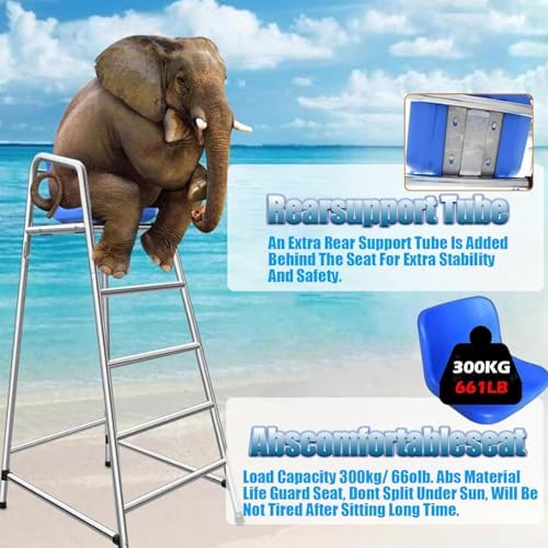Commercial Lifeguard Chair - Durable Pool & Beach Observation Seat for Indoor/Outdoor Use, Ideal for Lifeguards, Referees & Aquatic Safety Professionals, Heavy-Duty Design