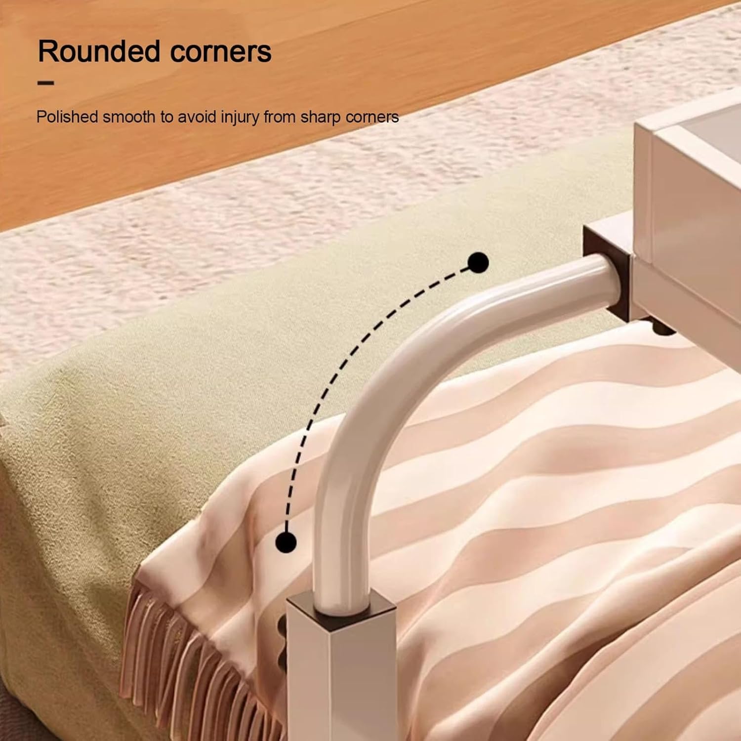 Overbed Rolling Medical Table,Food Tray Desk Computer Desk Over-Bed Tables with Wheels Overbed Table Height and Length Adjustable Over Bed Tables Over Bed Table with Desktop Baffle