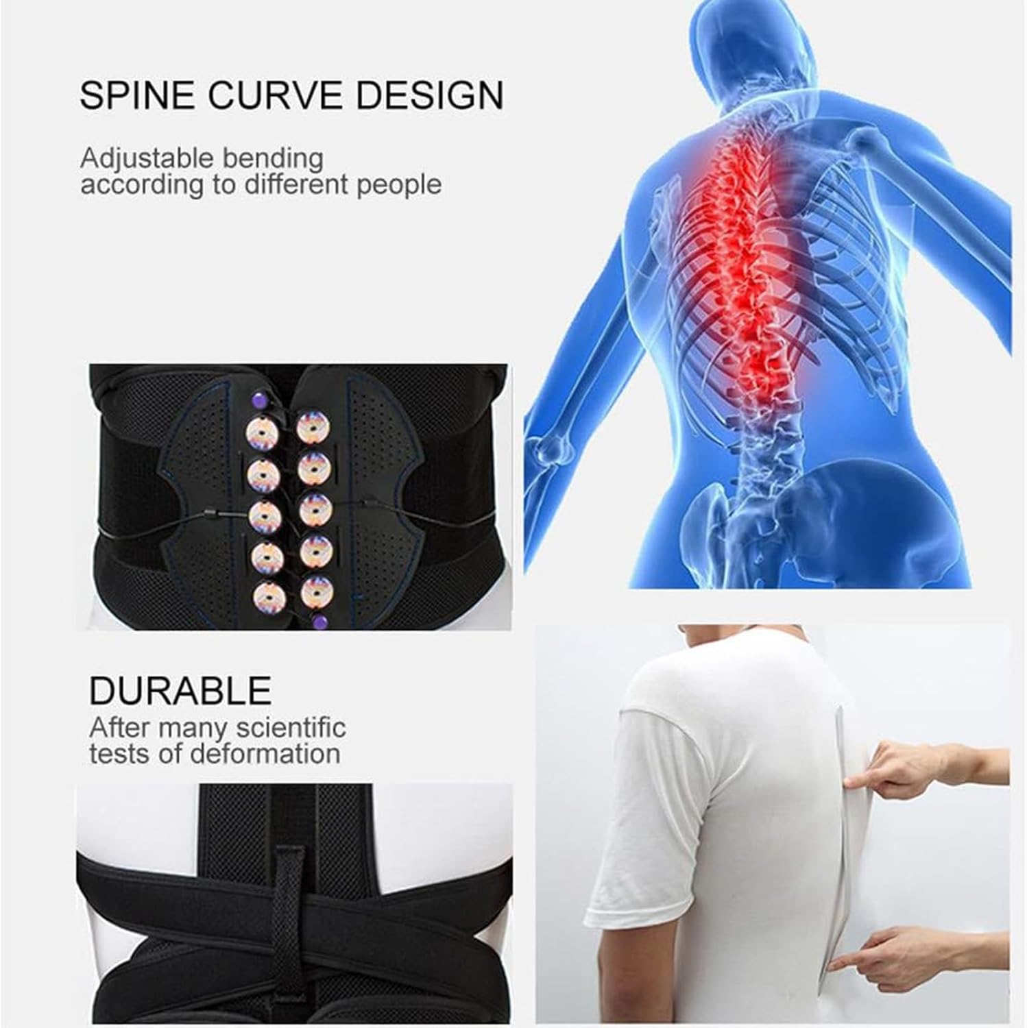 Thoracic Back Brace, Treat Kyphosis, Spine Compression Fractures, Wedge & Burst Fractures, Upper Spine Injuries & Post Surgery Support,S,M