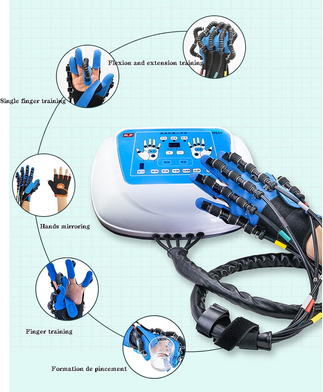 Electric Rehabilitation Robot Gloves Rehabilitation Auxiliary Training Gloves Finger Orthotics Functional Hand Finger Splint for Long-Term Relief
