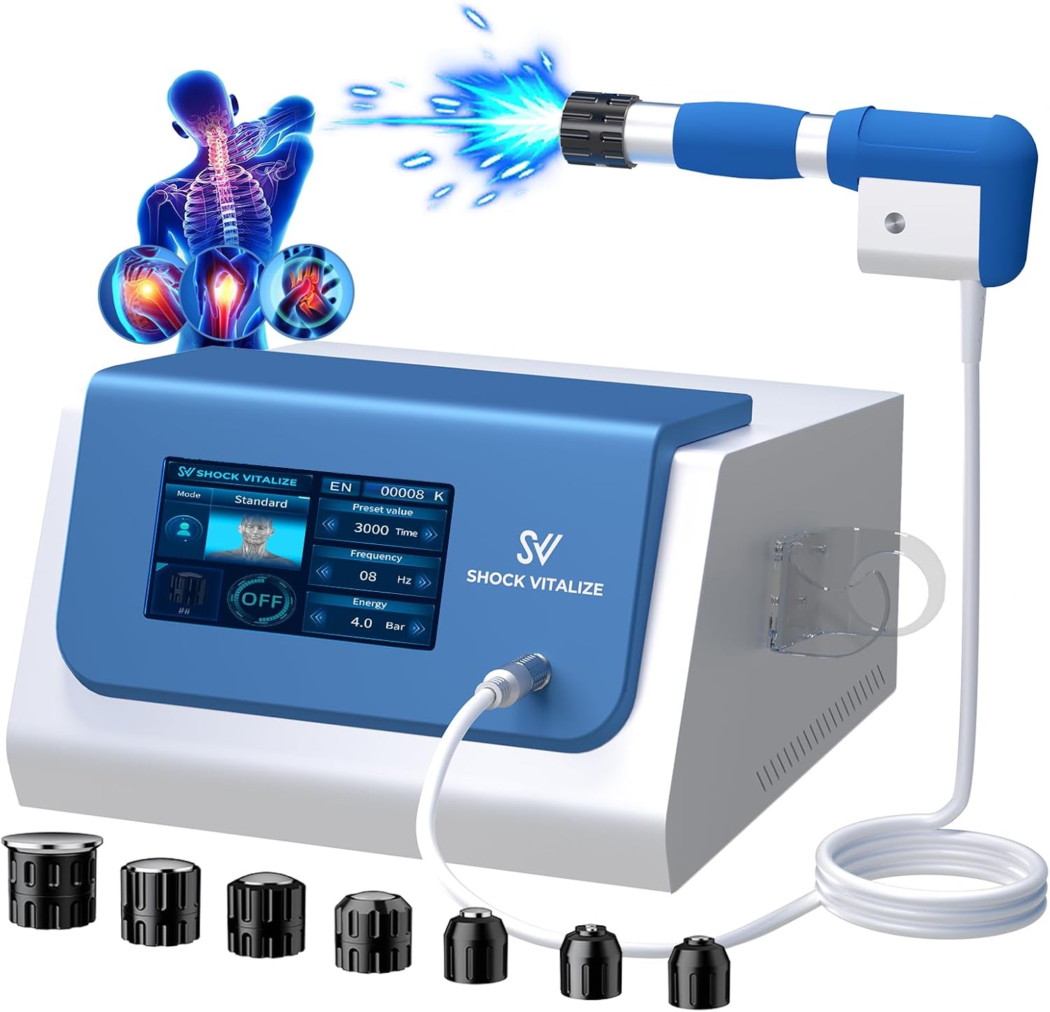 2025 New Shockwave Therapy Machine, Extracorporeal Shock Wave Therapy Device for Pain Relief,Muscle and Bone Tissue Regeneration, ESWT Shock Wave Therapy Machine for Home Use, Gym, Rehabilitation