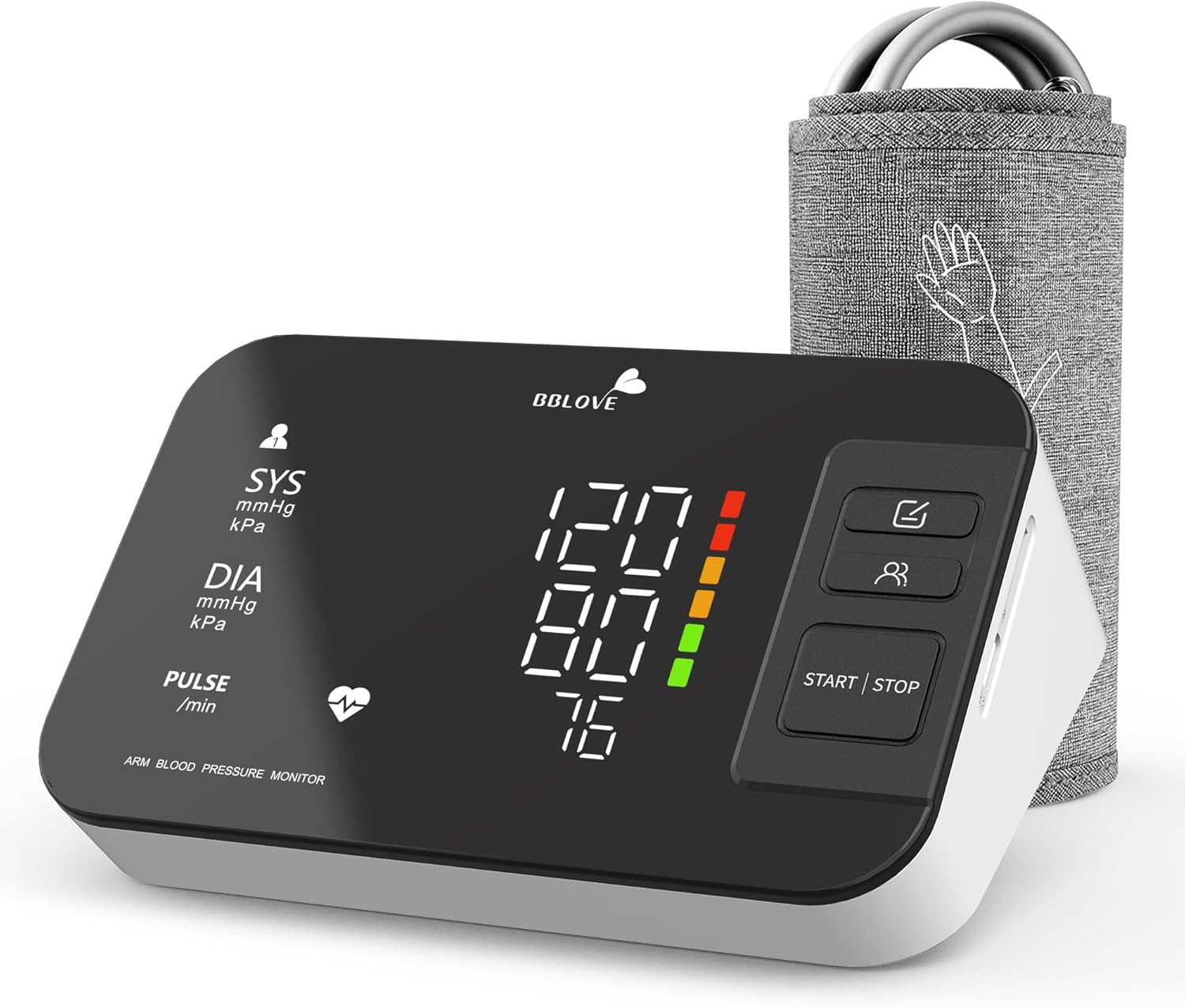 Blood Pressure Monitors for Home Use, Upper Arm Blood Pressure Monitor 180 Sets Memory for 2 User, Blood Pressure Cuff Adjustable 9-17