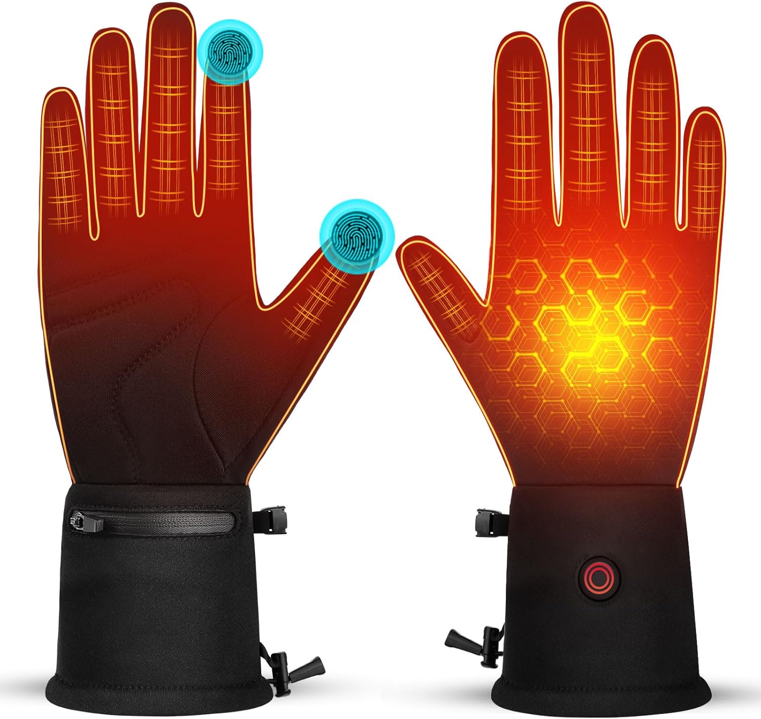 Heated Gloves Liners for Men Women Rechargeable Electric Gloves 7.4V 2200mAh Thin Heated Running Gloves Hiking Photography Heated Driving Gloves